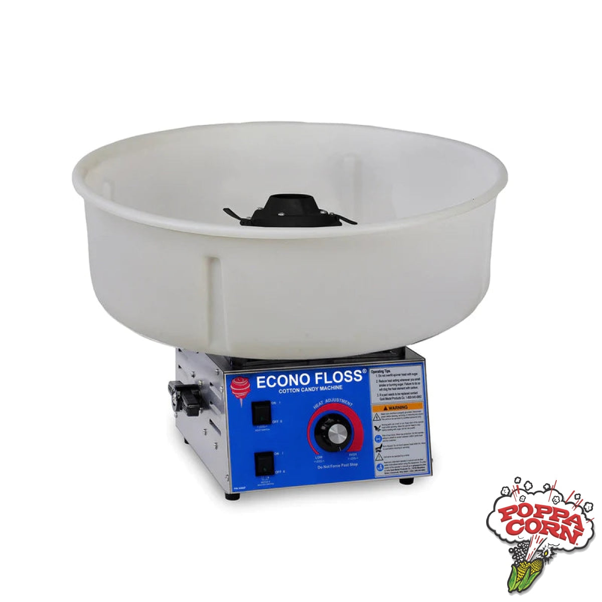 Econo Floss® with Non-Metallic Floss Pan Cotton Candy Machine - GM3017-00-010 - Poppa Corn Corp