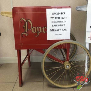 GM2148CRU - DEMO 20" Red Popcorn Cart - Poppa Corn Corp