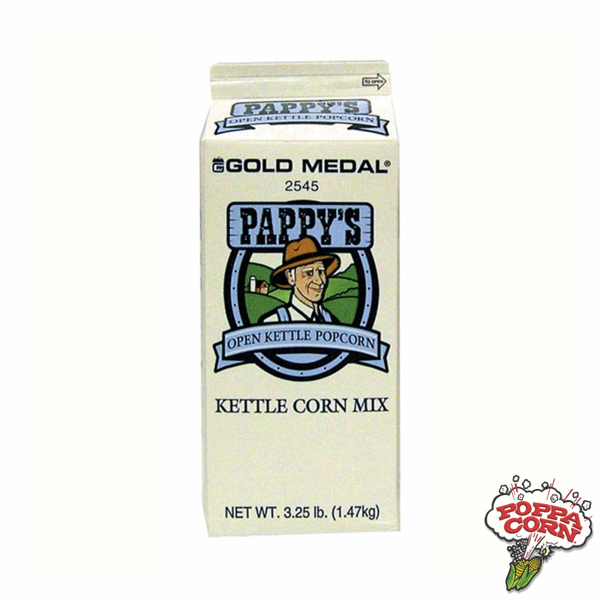 GM2545 - Pappy's Kettle Corn Mix - 6 x 3.25LB/Case - Poppa Corn Corp