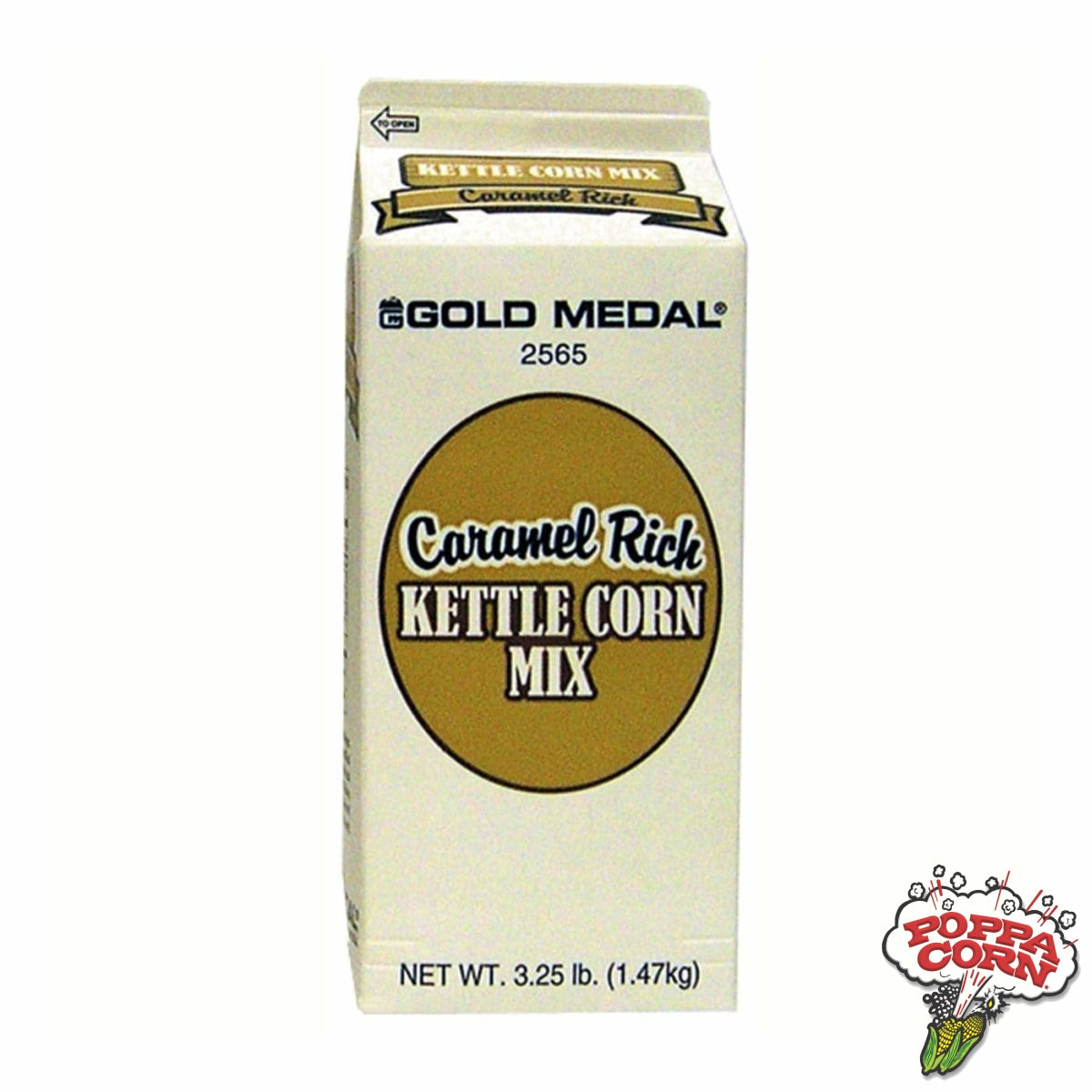 GM2565 - Caramel Rich Kettle Corn Mix - 6 x 3.25LB/Case - Poppa Corn Corp