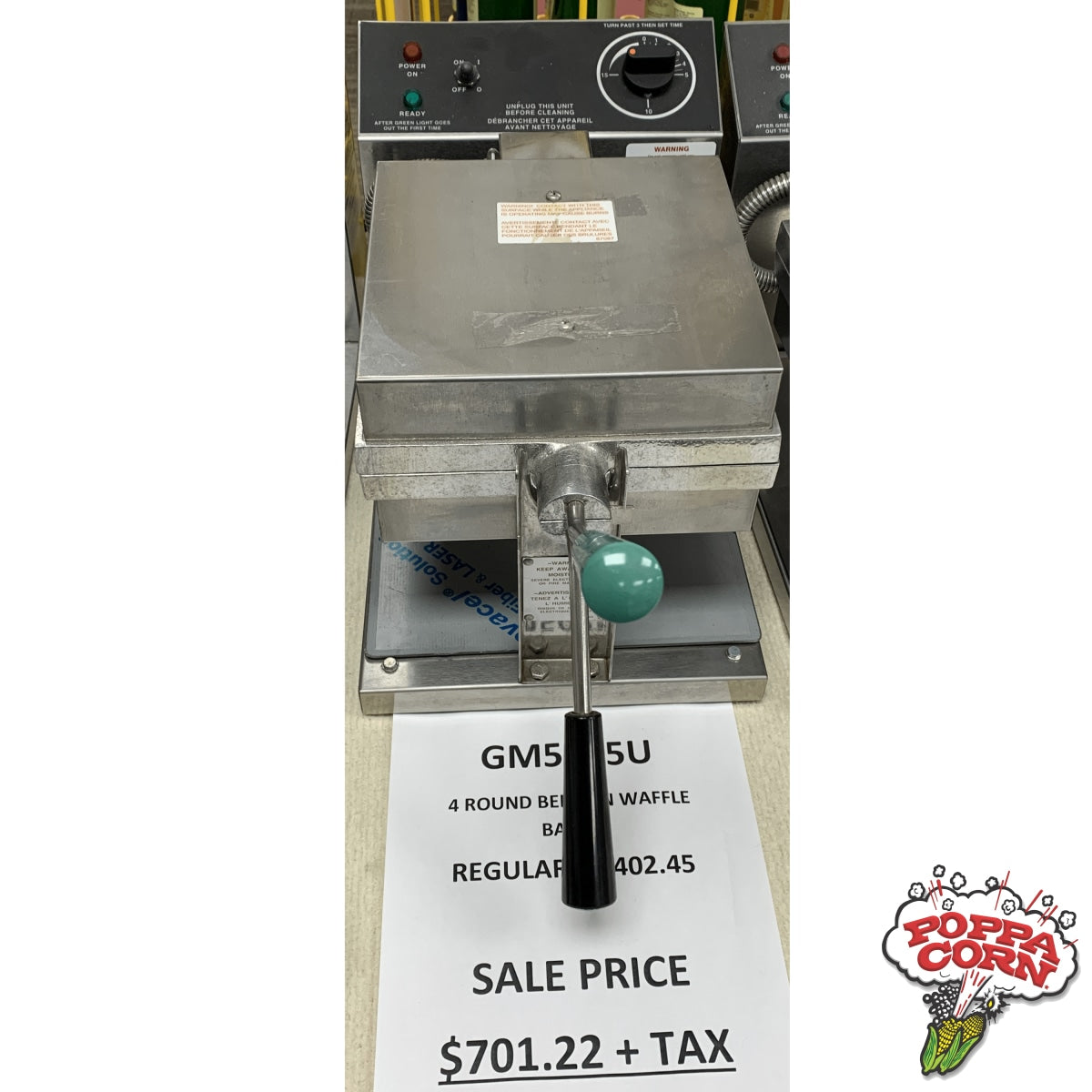 GM5025U - DEMO Four-Round Belgian Waffle Baker - Poppa Corn Corp