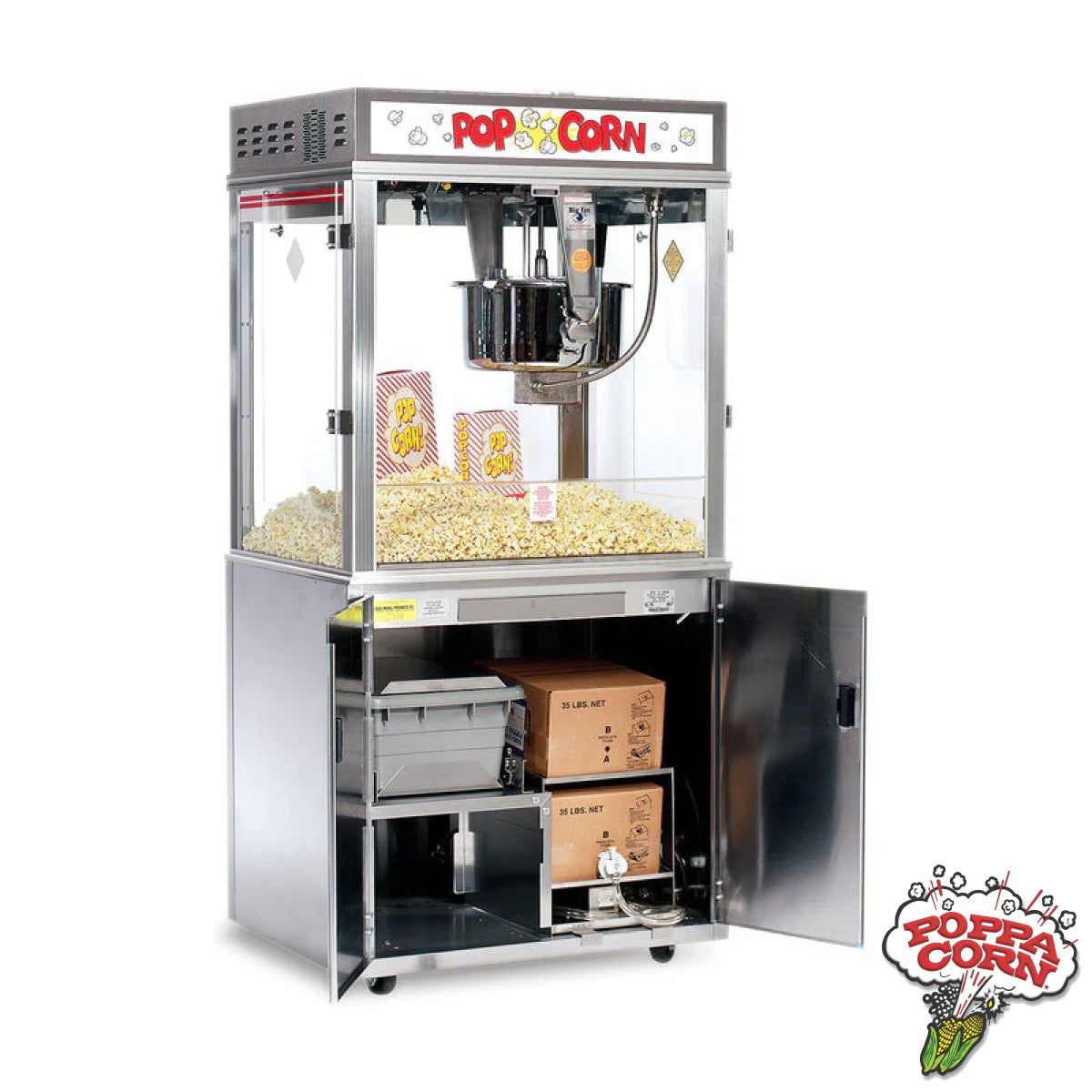 Pop-O-Gold 32-oz. Floor Model Popcorn Machine with BIB Oil System - Poppa Corn Corp
