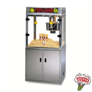 Pop-O-Gold 32 oz. Machine à pop-corn avec enseigne au néon LED et base - GM2011ENB - Poppa Corn Corp