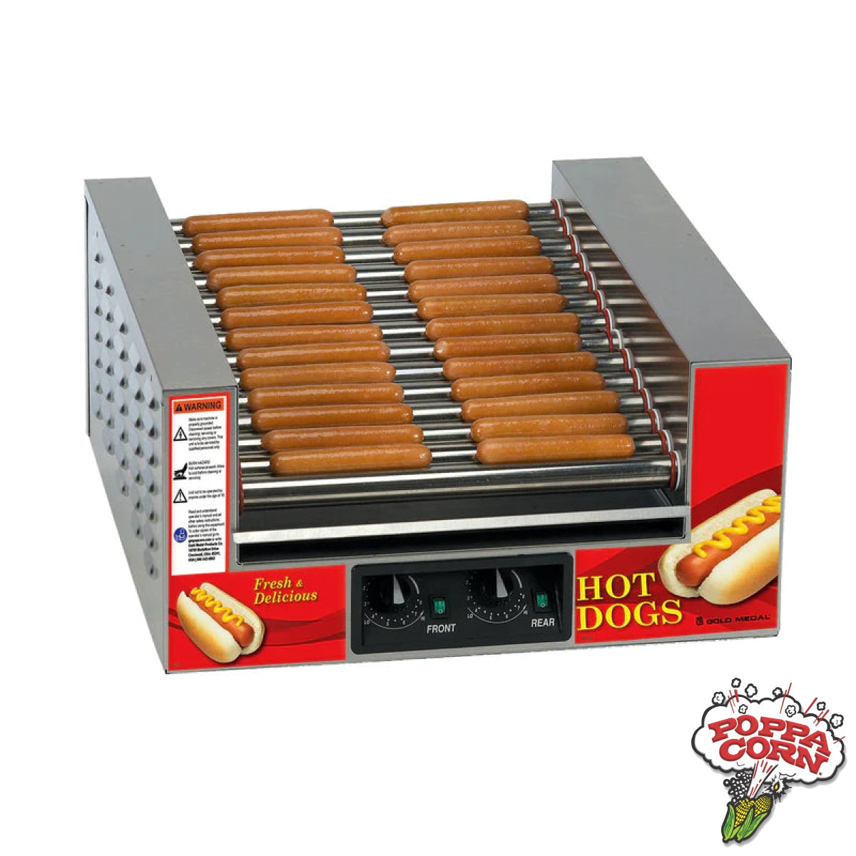 Slanted Hot Diggity® Hot Dog Grill - GM8224 - Poppa Corn Corp
