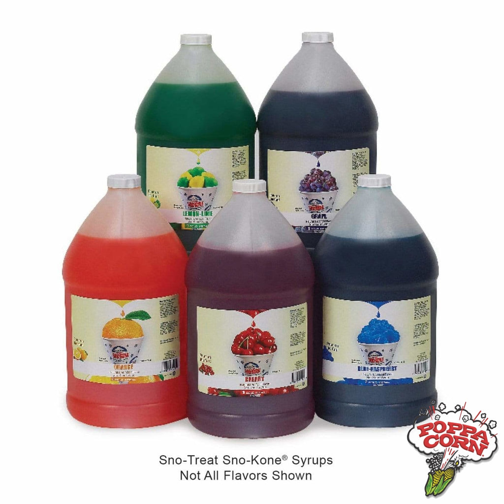 SNK016 - Sour Lemon - Sno-Treat Flavor Sno-Kone® Syrup - 4L Jug - Poppa Corn Corp