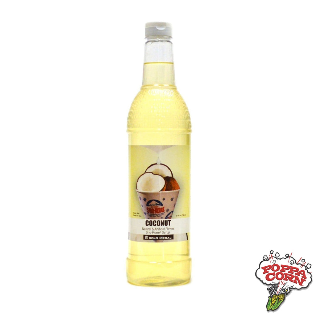 SNK209 - Coconut - Sno-Treat Sno-Kone® Flavor - 750ml (25oz) Bottle - Poppa Corn Corp