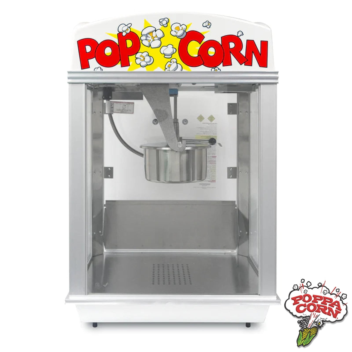 Whiz Bang Popcorn Machine - White Dome with Lighted Sign - GM2003 - Poppa Corn Corp